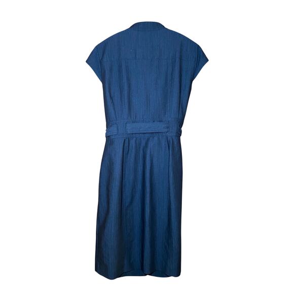 Calvin Klein - Dark Blue Denim Dress with Tie Belt - 12Petite - Picture 2 of 14